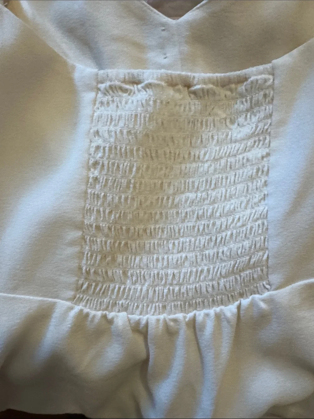 Reformation Ivory Puff-Sleeve Button Front Top